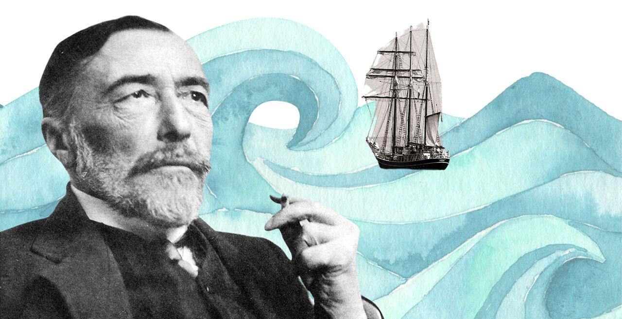 Joseph Conrad - © Collage: Canva / Manuela Tomic (gemeinfrei)