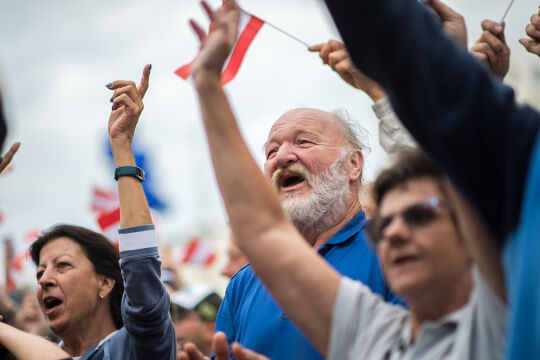 FPÖ-Fans bei Wahlkampfveranstaltung - © Foto: Getty Images / Michael Gruber  